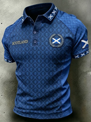 Men's Scotland Printed three buttons shoulder sleeve