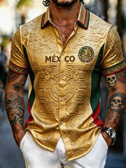 Men's Mexico Football Lover Art Printed Shirt