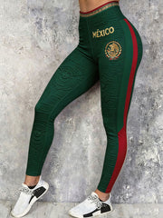 Women's Mexico Football Lover Art Printed Leggings