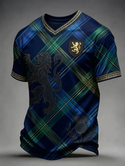 Men's Scotland Printed V-neck T-shirt