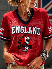Women's UK Football Lover England Printed short-sleeved T-shirt