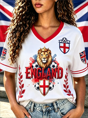 Women's UK Football Lover England Printed short-sleeved T-shirt