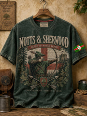 Men's Outlaw of Nottingham Day Robin Hood Art Printed T-shirt