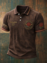 Men's Lancaster Red Roses Art Printed Casual Tops
