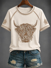 Women's Scottish Highland cattle Printed T-shirt