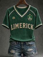 Women's Limerick Hurling Printed V-neck T-shirt
