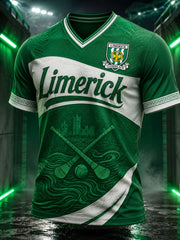 Men's Limerick Hurling Printed V-neck T-shirt
