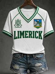 Women's Limerick Hurling Printed V-neck T-shirt