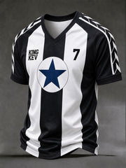 Men's UK Football No.7 Commemorative V-Neck T-Shirts