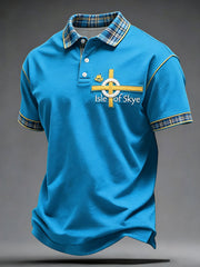Men's Retro Isle of Skye Art Printed Casual Tops