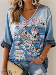 Women's Retro Isle of Skye Art Printed T-Shirt