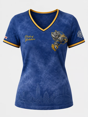 Women's UK rugby lover rhino Printed short-sleeved T-shirt