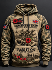 Men's Remembrance Day Lest We Forget Hoodie