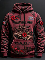 Men's Remembrance Day Lest We Forget Hoodie