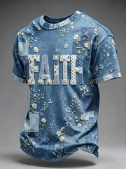 Men's Jesus Flowers Short Sleeves T-shirt