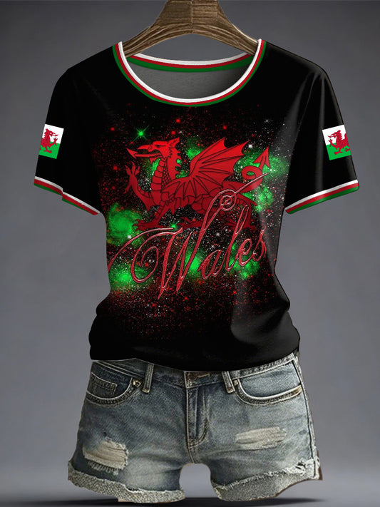 Women's Welsh Dragon Printed T-shirt