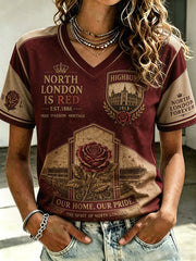 Women's Highbury Proud North London Football Lover Printed T-shirt