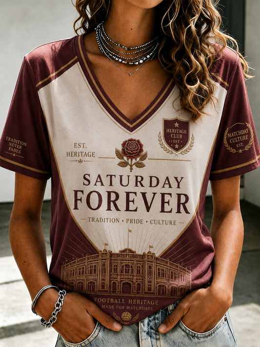 Women's North Lodon Forever Football Lover Printed short-sleeved T-shirt