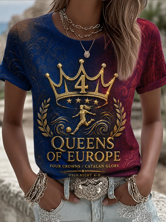 Women's Barcelona Europe Queen Printed T-shirt
