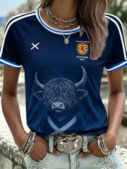Women's Scotland Printed round neck short sleeve T-shirt