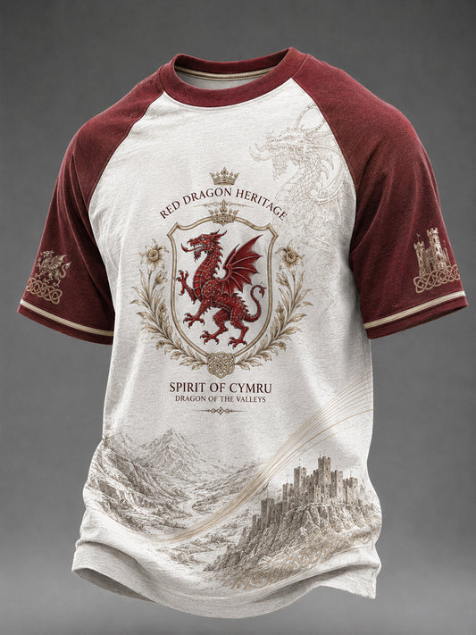 Men's Welsh Dragon Printed Casual short sleeves t-shirt