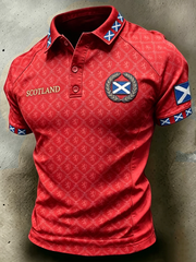 Men's Scotland Printed three buttons shoulder sleeve