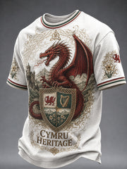 Men's Welsh Dragon Celtic Heritage Printed T-shirt