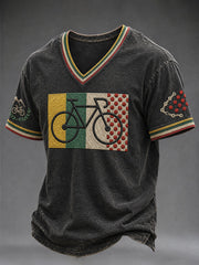 Men's Bicycle Race V-neck T-shirt