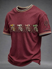 Men's Skeleton Bicycle Short Sleeves T-shirt