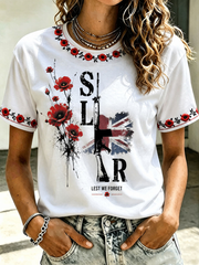 Women's SLR Lest We Forget Printed short-sleeved T-shirt