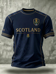 Men's Scotland Art Printed O-neck Short Sleeve T-shirt