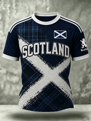 Men's Scotland Art Printed O-neck Short Sleeve T-shirt