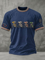 Men's Skeleton Bicycle Short Sleeve T-shirt