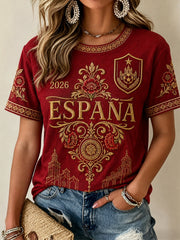 Women's Gift For Football Fans Print Casual Tee