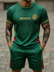 Men's Mexico Football Lover Art Printed Sets