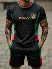 Men's Mexico Football Lover Art Printed Sets