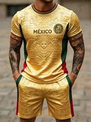 Men's Mexico Football Lover Art Printed Sets