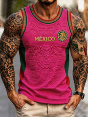 Men's Mexico Football Lover Art Printed Tank Tops