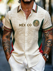 Men's Mexico Football Lover Art Printed Shirt