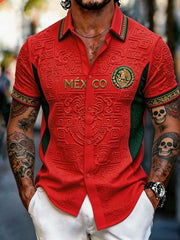Men's Mexico Football Lover Art Printed Shirt