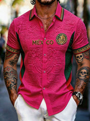 Men's Mexico Football Lover Art Printed Shirt