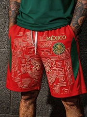 Men's Mexico Football Lover Art Printed Shorts