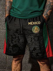 Men's Mexico Football Lover Art Printed Shorts