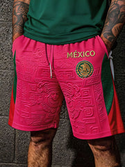 Men's Mexico Football Lover Art Printed Shorts