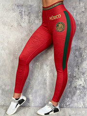 Women's Mexico Football Lover Art Printed Leggings
