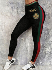 Women's Mexico Football Lover Art Printed Leggings