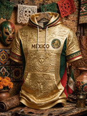 Men's Mexico Football Lover Art Printed Casual Tops