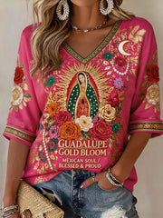 Women's Mexico Football Lover Art Printed T-shirt