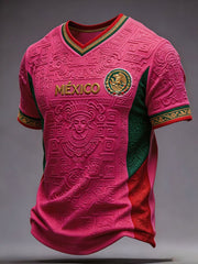 Men's Mexico Football Lover Art Printed T-shirt