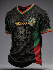 Men's Mexico Football Lover Art Printed T-shirt
